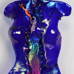 SOLD 8939 Karen Ehart Art Glass Wall Sculpture