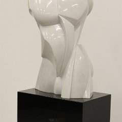 SOLD Modernist White Marble Torso