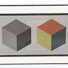 SOLD Sol LeWitt 2 Cubes Signed Screenprint