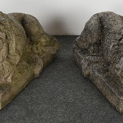 SOLD 8956 Cast Stone Recumbent Lions