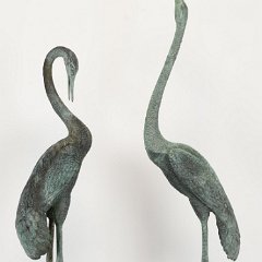 SOLD 8993 Pair of Crane Egret Fountain