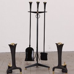 SOLD Donald Deskey Andiron Ball Set