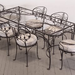 SOLD Salterini or Florentine Wrought Iron Patio Set 7pc