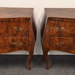 SOLD 9165 Italian Walnut Burl Chests