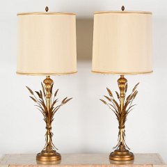 SOLD 8685 Frederick Cooper Sheaf of Wheat Table Lamps