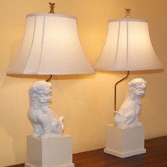 SOLD Foo Dog Hollywood Regency Lamps