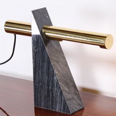 SOLD Sonneman Marble and Brass Desk Lamp