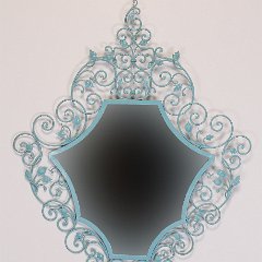 SOLD Salterini Blue Painted Mirror