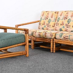 9153 Rattan Sofa and Chair 1940s