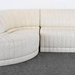 9166 Roche Bobois White Leather Sofa