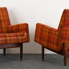 SOLD 8676 Jens Risom Orange Pair of Chairs