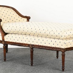 SOLD 8740 French Louis XV Beech Chaise Lounge
