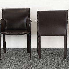 SOLD 8797 Enrico Pellizzoni Leather Dining Chairs