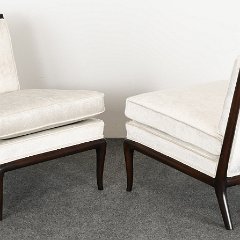 SOLD 8910 T.H. Robsjohn Gibbings Pair of Slipper Chairs