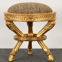 SOLD 9040 French Empire Giltwood Stool