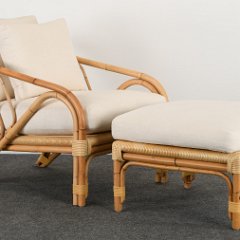 SOLD 9055 Donghia Bamboo Chair and Ottoman