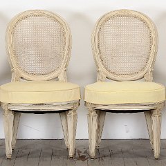 SOLD Four Painted Louis XVI Side Dining Chairs LB