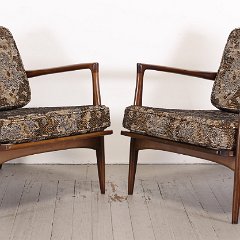 SOLD Pair Beech Chairs Selig Kofod Larsen