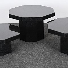 9177 Black Granite Octagon Three Tables