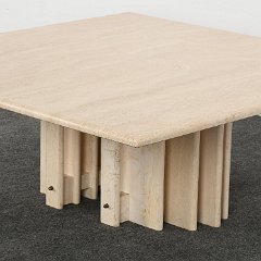 SOLD 8825 Travertine Marble Pedestal Coffee Table