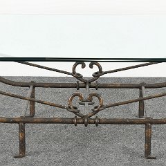 SOLD 8949 Giacometti Style Coffee Table Glass Top