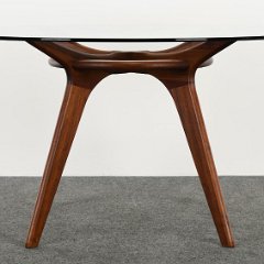 SOLD 8984 Adrian Pearsall Round Glass Top Dining Table
