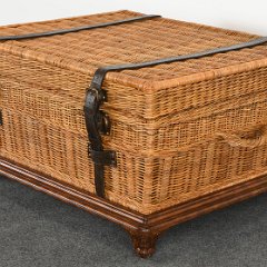 SOLD 9021 Ralph Lauren Wicker Trunk Coffee Table