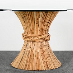 SOLD McGuire Rattan Dining Table Base