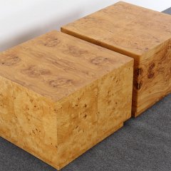 SOLD Milo Baughman Burl Wood End Tables