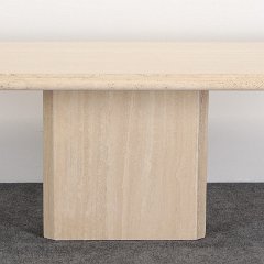 SOLD Travertine Dining Table Beveled Edge